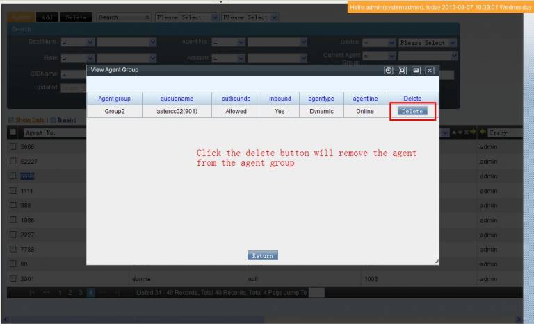 Remove Agent From Agent Group