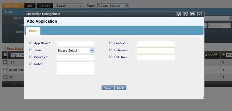 Add Application Page