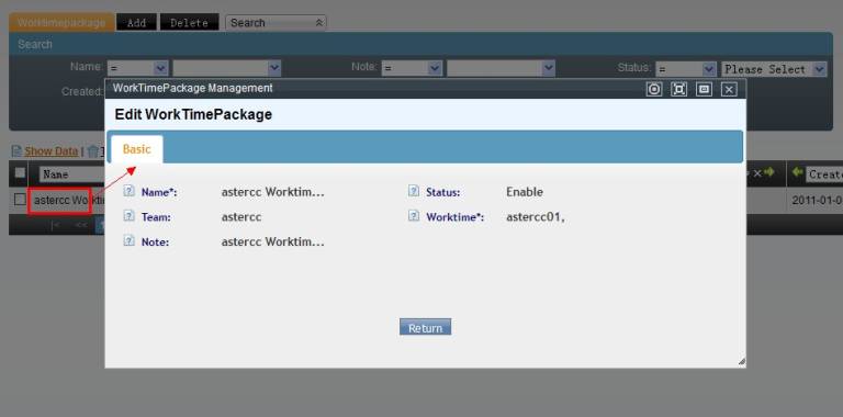 Edit Worktime Package Page