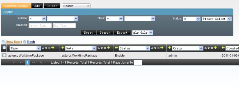 Worktime Package Page