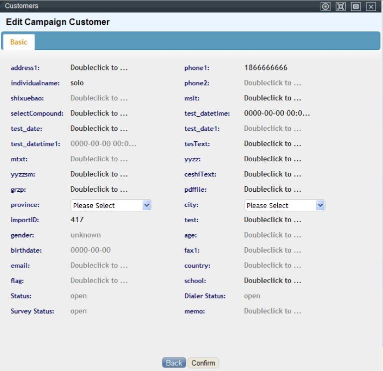 Customer Edit Page