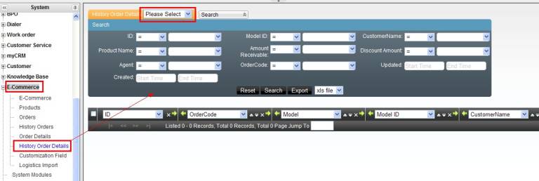 History Order Details Page