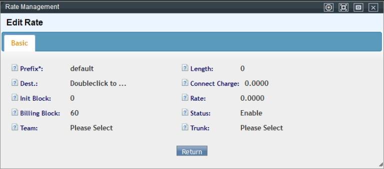 Edit System Rate Page
