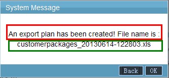 Export Job Create Successfully