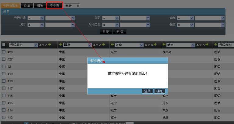 清空表